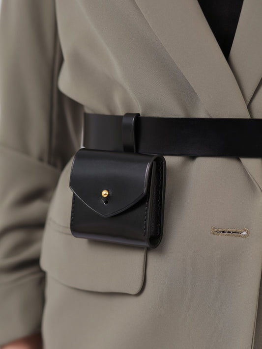 Detailed viewof micro belt bag.