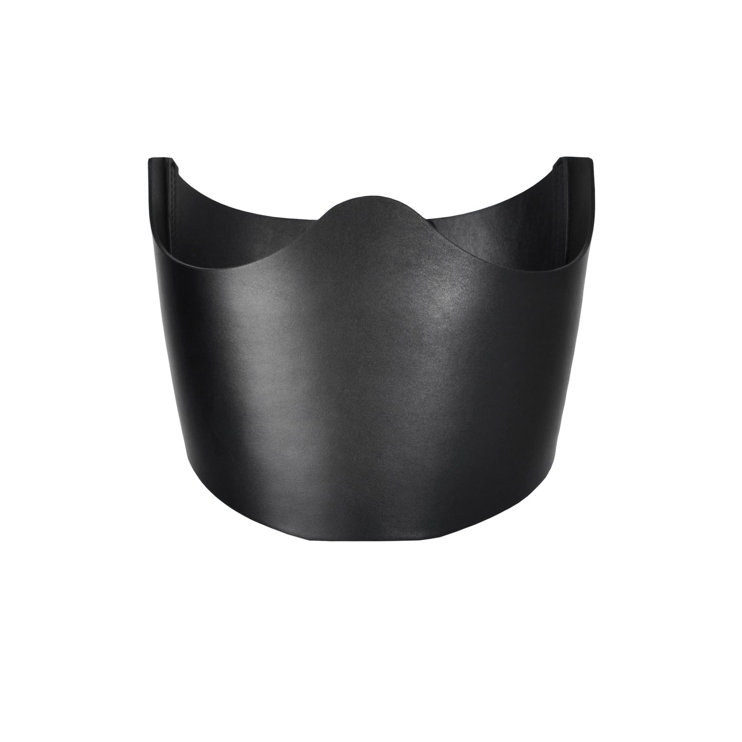 Front view of Black Leather Underbust Corset.