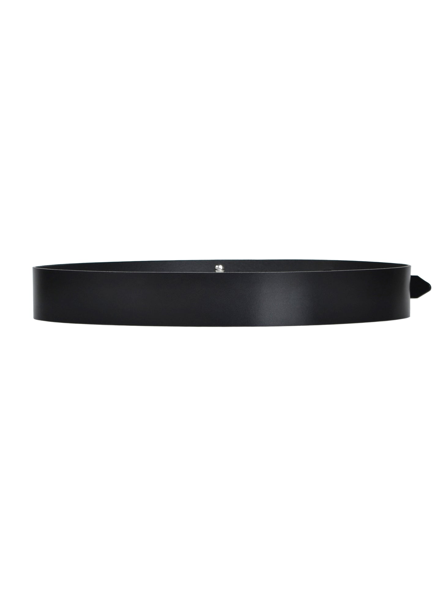Front view of leather waist belt.