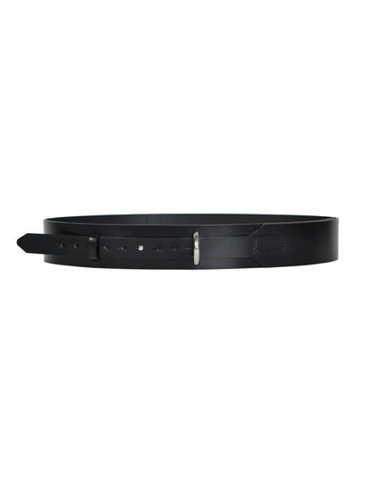 Front view of leather waist belt.